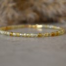 Andradite Garnet Round 3mm Smooth beads adjustable stacking bracelet