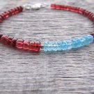 Apatite & Garnet Rondelle 4mm Mix beads adjustable stacking bracelet