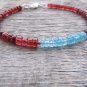 Apatite & Garnet Rondelle 4mm Mix beads adjustable stacking bracelet