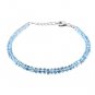 Aquamarine Rondelle 2-4mm Faceted beads adjustable stacking bracelet