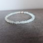 Aquamarine Rondelle 3-4mm Faceted beads adjustable stacking bracelet
