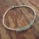 Aquamarine Rondelle 4.5mm Faceted beads adjustable stacking bracelet