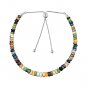 Black Opal Rondelle 3-4mm Faceted beads adjustable stacking bracelet