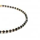 Black Spinel Rondelle 2mm Faceted beads adjustable stacking bracelet