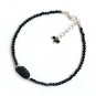 Black Spinel Round 2-10mm Faceted beads adjustable stacking bracelet