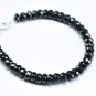 Black Spinel Rondelle 8mm Faceted beads adjustable stacking bracelet