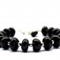 Black Spinel Rondelle 10mm Smooth beads adjustable stacking bracelet