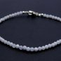Blue Chalcedony Round 3mm Faceted beads adjustable stacking bracelet