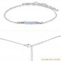 Blue Lace Agate Round 3mm Faceted beads adjustable stacking bracelet