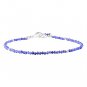 Blue Quartz Round 2-2.5mm Faceted beads adjustable stacking bracelet