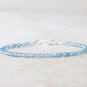 Blue Topaz Rondelle 2.5mm Faceted beads adjustable stacking bracelet