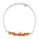 Carnelian Uncut Chips 3-5mm Rough beads adjustable stacking bracelet