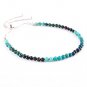 Chrysocolla Round 3-3.5mm Faceted beads adjustable stacking bracelet