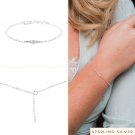 Crystal Quartz Round 2-4mm Smooth beads adjustable stacking bracelet