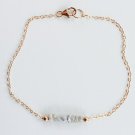 Diamond Quartz Fancy 2-3mm Smooth beads adjustable stacking bracelet
