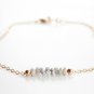 Diamond Quartz Fancy 2-3mm Smooth beads adjustable stacking bracelet