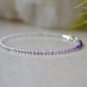 Fluorite Quartz Round 2mm Faceted beads adjustable stacking bracelet