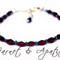 Garnet & Apatite Mix 3-6mm Smooth beads adjustable stacking bracelet