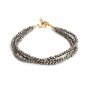 Gold Pyrite Round 2-2.5mm Faceted beads adjustable stacking bracelet