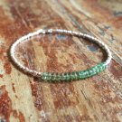 Green Apatite Rondelle 4mm Smooth beads adjustable stacking bracelet