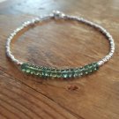 Green Apatite Rondelle 3mm Smooth beads adjustable stacking bracelet