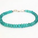 Green Quartz Rondelle 4mm Faceted beads adjustable stacking bracelet