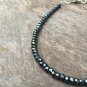 Hematite Rondelle 3-3.5mm Faceted beads adjustable stacking bracelet