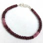 Indian Ruby Rondelle 3-4mm Smooth beads adjustable stacking bracelet