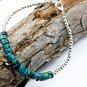 Kingman Turquoise Tyre 5mm Smooth beads adjustable stacking bracelet