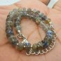 Labradorite Rondelle 6-8mm Smooth beads adjustable stacking bracelet