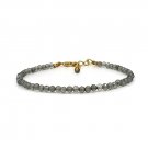 Labradotite Round 3-3.5mm Faceted beads adjustable stacking bracelet