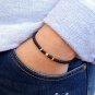 Matte Black Onyx Round 4mm Smooth beads adjustable stacking bracelet