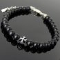 Matte Black Onyx Round 8mm Smooth beads adjustable stacking bracelet