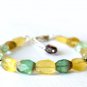 Multi Fluorite Drum 5x8mm Faceted beads adjustable stacking bracelet
