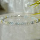 Multi Morganite Round 3mm Faceted beads adjustable stacking bracelet