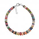 Multi Opal Rondelle 4-6mm Faceted beads adjustable stacking bracelet