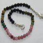 Multi Tourmaline Round 4mm Smooth beads adjustable stacking bracelet