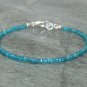 Neon Apatite Rondelle 3mm Faceted beads adjustable stacking bracelet