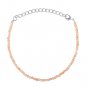 Peach Moonstone Round 2mm Faceted beads adjustable stacking bracelet