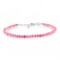 Pink Tourmaline Round 3mm Faceted beads adjustable stacking bracelet