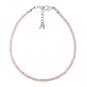 Roze Quartz Round 2-2.5mm Faceted beads adjustable stacking bracelet