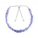 Tanzanite Tumble 4x6-7x9mm Smooth beads adjustable stacking bracelet