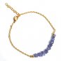 Tanzanite Uncut Chips 3-5mm Rough beads adjustable stacking bracelet