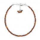 Tiger'S Eye Round 2-2.5mm Faceted beads adjustable stacking bracelet