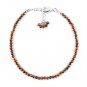 Tiger'S Eye Round 2-2.5mm Faceted beads adjustable stacking bracelet