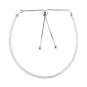 White Topaz Round 2-2.5mm Faceted beads adjustable stacking bracelet