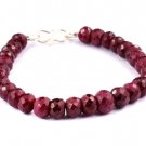 African Ruby Rondelle 10mm Faceted beads adjustable stacking bracelet