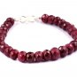 African Ruby Rondelle 10mm Faceted beads adjustable stacking bracelet