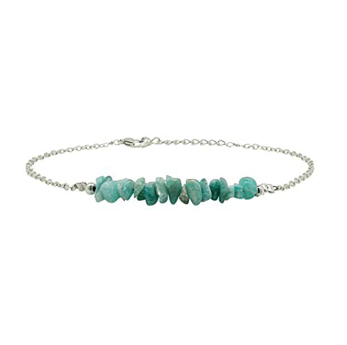 Amazonite Uncut Chips 3-5mm Smooth beads adjustable stacking bracelet