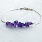 Amethyst Nugget Chips 5-8mm Smooth beads adjustable stacking bracelet